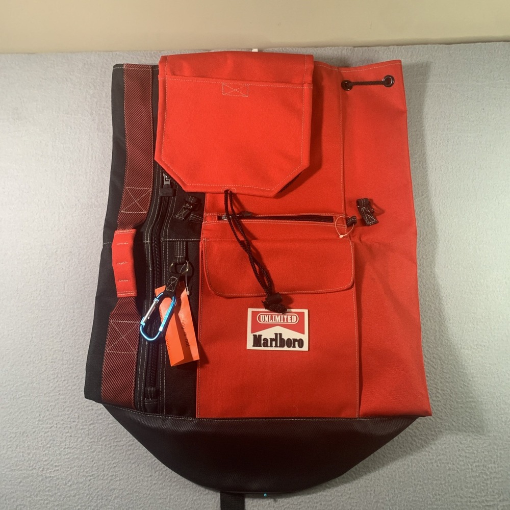 Vintage Marlboro Unlimited Red Black Hiking Backpack New With Tag